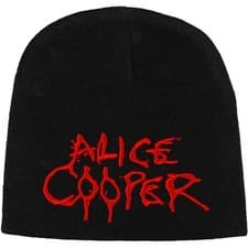 Image of Men's Alice Cooper Dripping Logo Beanie Black