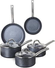 Image of Tower 5 Pan Set Black TruStone Induction Non Stick Easy to Clean 5 Piece