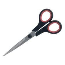 Image of 5 Star Office Scissors 155mm Rubber Handles Stainless Steel Blades Black/Red