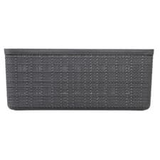 Image of Jute Medium Basket Grey Durable Plastic Storage for Home Office and Pantry Use