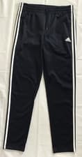 Image of BNWT ADIDAS NAVY SLIM FIT FLARED LEG TRACK BOTTOMS TRAINING PANTS M 12-14 #925