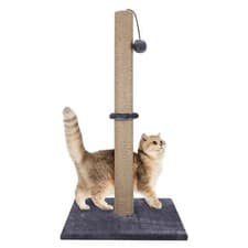 Image of TALL LARGE CAT SCRATCHING POST 74CM STRONG NATURAL SISAL POLE HEAVY DUTY BASE