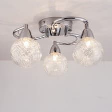 Image of Modern Semi-Flush Ceiling Light, 3x4 Watts, Warm White 3000K, LED Bulbs Included