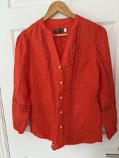 Image of Mint velvet Summer Blouse Burnt Orange brand New Size 8