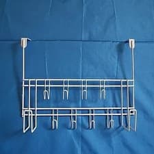 Image of 10 Hooks Over The Door Hook Home Washroom Coat Hanger Clothes Towel Storage Rack