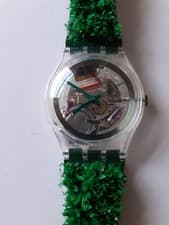 Image of Swatch Watch. GARDEN TURF. 1997 Brand New Never Worn With Box And Papers.