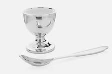 Image of Silver Plated Egg Cup And Spoon Gift Set Christening Present Kids Baby Bambino