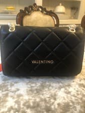 Image of Valentino Mario Valentino Spa Ocarina Quilted Black Chain Handbag