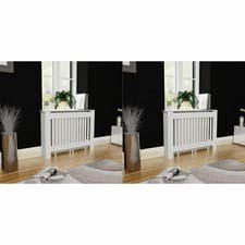 Image of WALPLUS Radiator Covers 2 pcs White MDF 112 cm Modern Heating Covers