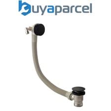 Image of Matt Black Round Overflow Bath Filler & Click Clack Pop-Up Bath Waste