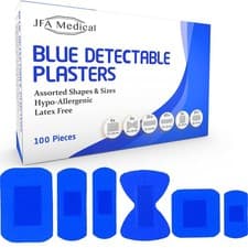 Image of Blue Plasters 100 Plasters per Pack (Assorted (6 Sizes))