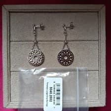 Image of LINKS OF LONDON SILVER TIMELESS DANGLE EARRINGS NEW WITH TAGS IN LINKS POUCH