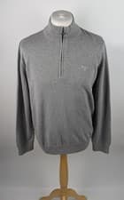 Image of Barbour Men's Cotton Half Zip Jumper - Grey size uk XL Pullover smart work new