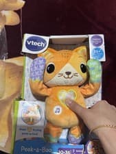 Image of VTech Baby Peekaboo Paws Plush Kitty Interactive Toy