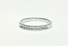 Image of .50ct Princess Cut Natural Diamond Channel Set Half Eternity Band in 18ct W/Gold