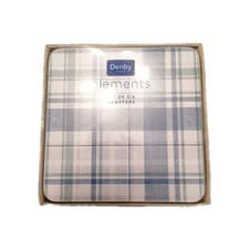 Image of Denby Elements Green/Blue Checks 6 Pack Of Coasters Set ~ New & Free P&P