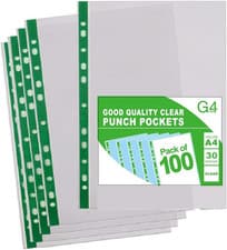 Image of A4 Plastic Pockets 10-15 Sheets - 30 Micron for Folders Filing Wallets Sleeves