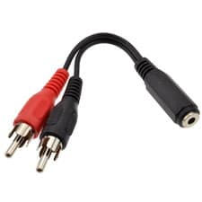 Image of 3.5mm 3.5 Stereo Jack Socket to 2 (Twin) Phono RCA Adapter Cable Lead Audio AV