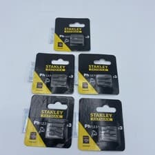 Image of 5 PACKS OF STANLEY FATMAX PH1 PH2 PH3 PHILLIPS 3 PIECE SCREWDRIVER BIT SET NEW