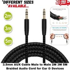 Image of 3.5mm AUX Cable Male to Male 2M 3M 5M Braided Audio Cord for Car & Devices