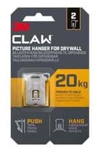Image of 3M CLAW Drywall Picture Hanger 20 kg 3PH20-2UKN - Pack Of 2