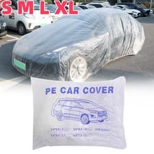 Image of Auto Disposable Car Cover Clear Temporary Plastic Waterproof Outdoor PE S/M/L/XL