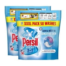 Image of Persil Non Bio Wash Pods Laundry Detergent Washing Tablet Pack 2 x 58 Capsules