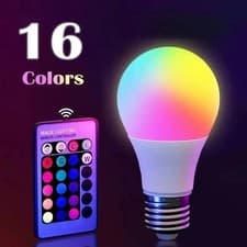 Image of RGB LED Bulb 16 Colors E27 Smart Lamp Dimmable with 24-Key Remote