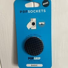 Image of PopSockets PopGrip Holder Basic Grid Black Mobile Phone Expanding Stand Socket