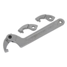 Image of Adjustable C Spanner - Hook & Pin Wrench Set 4pc 32-76mm | SMC2M Sealey New