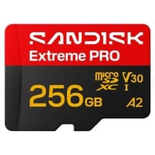 Image of SANDISK Extreme PRO microSDXC 256GB, UHS-I + SD Adapter (up to 256 GB, Black