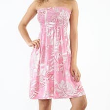 Image of Women Ladies Floral Prints Sheering Boobtube top Bandeau Strapless Dress