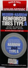 Image of Tamiya Hop Up Options #53433 Medium Narrow Reinforced Tires Type A 24.6mm (2 pc)