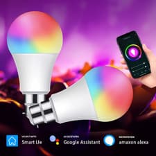 Image of 2x Wifi RGB Smart LED Light Bulb BC/B22 Bayonet Cape Google Alexa Phone Control