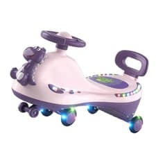 Image of Wiggle Car Wheel Quiet Music Light Effect Ride On Toy For Kids Child Pink Part