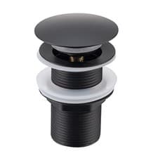 Image of Sleek Brass Basin Waste with Running Style and Matt Black Coating