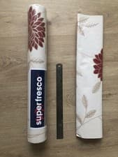 Image of Super Fresco Shaan Red floral wallpaper roll – pattern no 17723 batch 021 – NEW