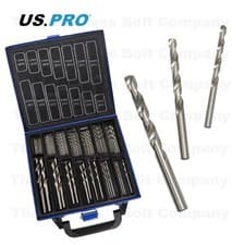 Image of US PRO Drill Bit Set 99 piece HSS 1.5mm to 10mm Metal Case Drill Bits Set 2644