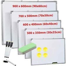 Image of MAGNETIC WHITEBOARD SMALL LARGE WHITE BOARD DRY WIPE NOTICE OFFICE SCHOOL HOME