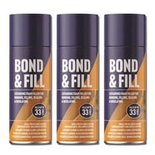 Image of 3 X Expanding Foam PU Bond and Fill Sealing Insulating Gap Filler Spray 500ml