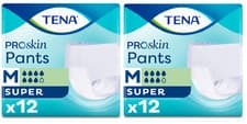 Image of TENA Pants Super Adult Pull Up Incontinence Pants Size Medium 2 x Packs of 12