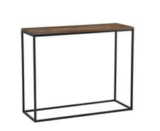 Image of Charles Bentley Industrial Chevron Console Contemporary Wood Metal Table