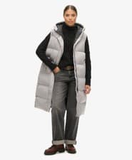 Image of Superdry Womens Longline Hooded Padded Gilet