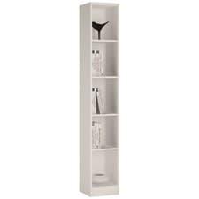Image of 4 YOU TALL NARROW BOOKCASE BOOK SHELF SHELVING UNIT IN PEARL WHITE