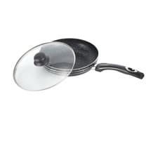 Image of 20cm Frying Pan with Lid Non Stick Marble Coated and suitable induction hobs
