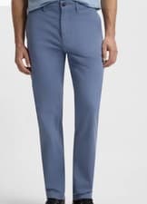 Image of Hugo Boss - REGULAR-FIT TROUSERS IN STRETCH-COTTON - BLUE - W34/L32 - NEW