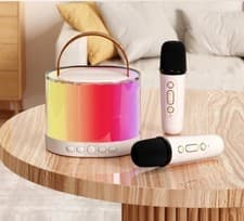 Image of Karaoke Machine for Kids with 2 Microphones,Bluetooth, Portable Karaoke Lights