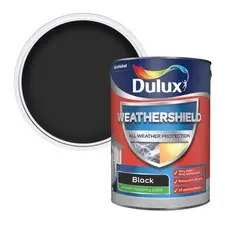 Image of Dulux Weathershield Smooth Masonry Paint - Black - 5L