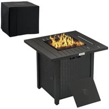Image of Outsunny 40,000 BTU Gas Firepit Table with Protective Cover, Spark Guard