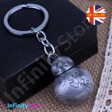 Image of Star Wars Style BB8 Keyring 3D Silver Keychain Gift Collectible Droid Free P&P